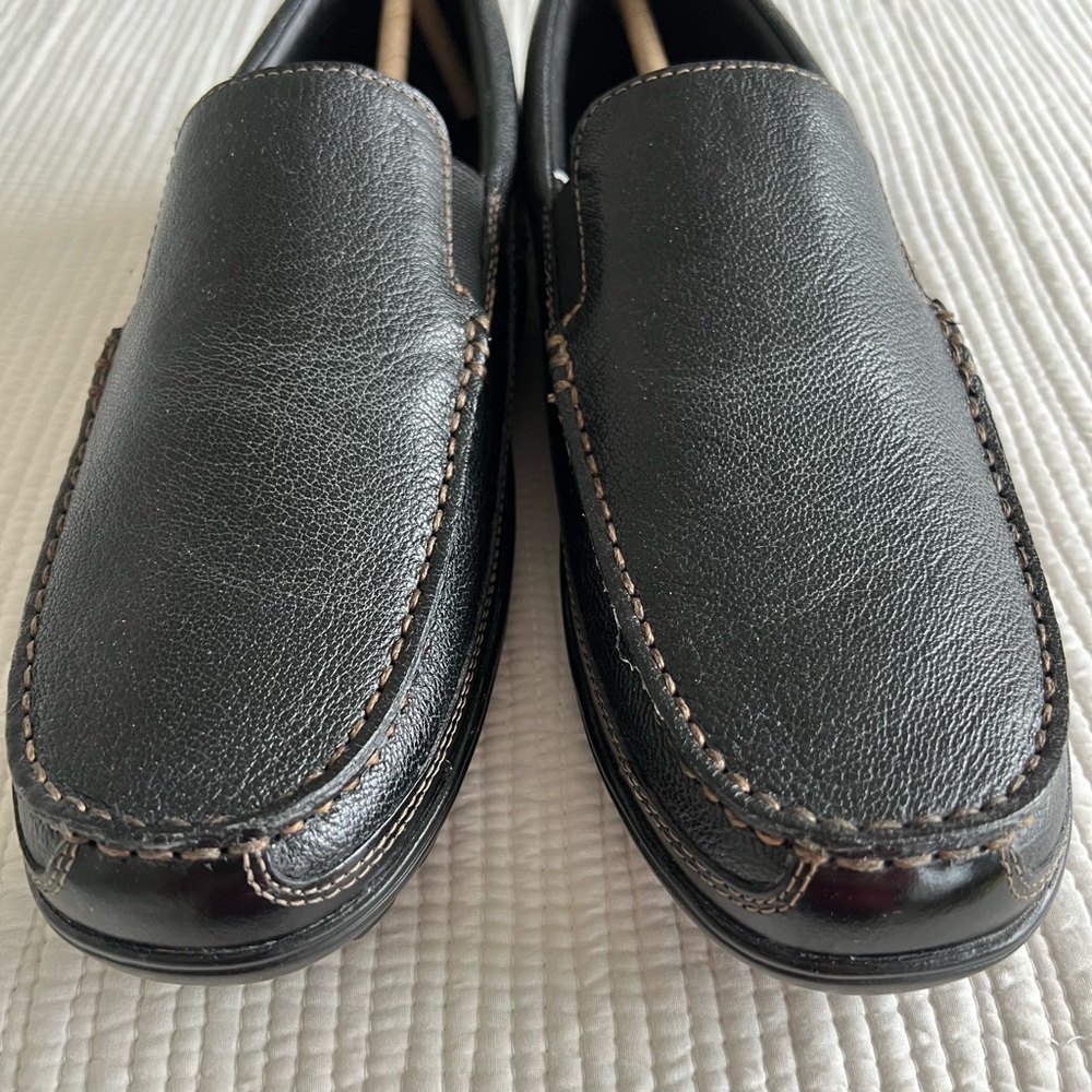 Cole Haan Tucker Venetian Black Leather Slip-On Loafers